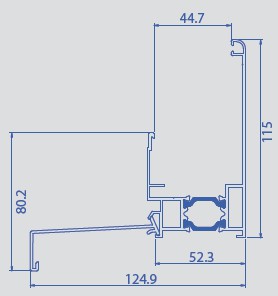 Underprofil M9D1 + M9D5 isoler natur alu för 40mm kanal pris/m